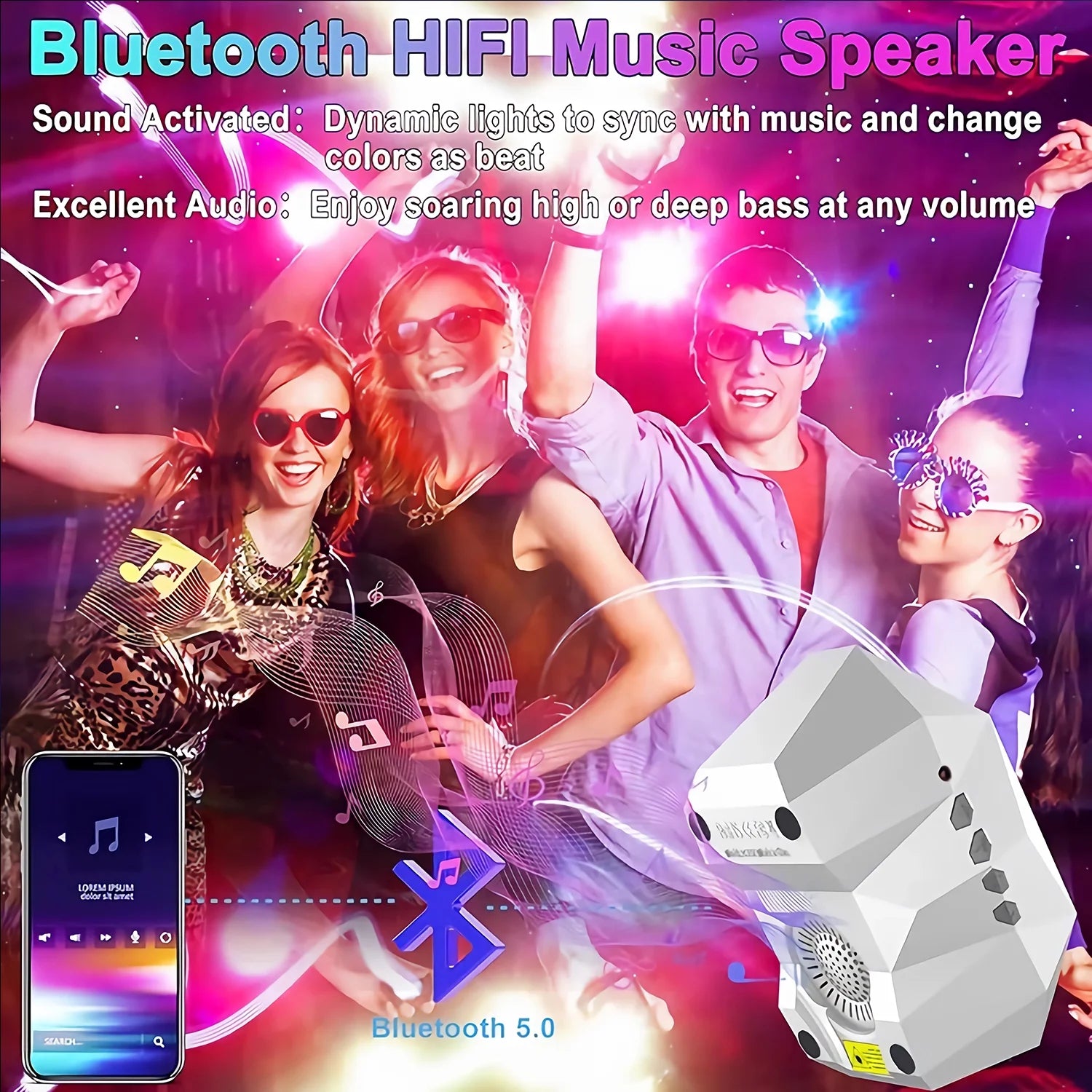 Star Projector with Bluetooth Speaker and Remote, Northern Lights Aurora Projector with Moon and Star